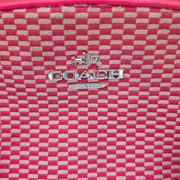 Coach Kelsey Satchel Jacquard Pink/Red - Picture 2 of 7